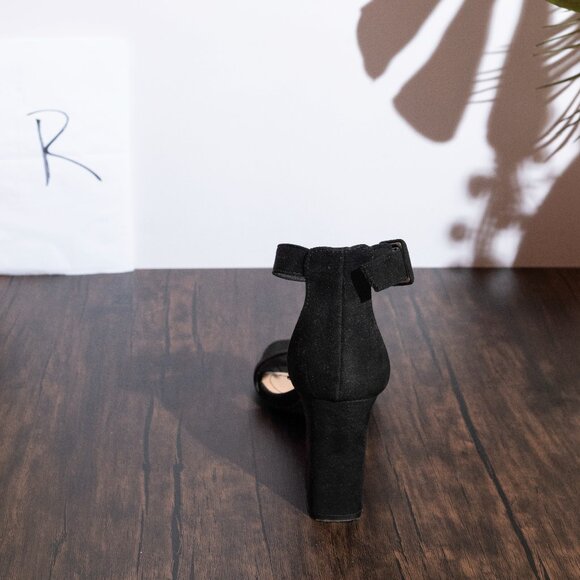 Black Strap Heel Faux Suede - Picture 7 of 11